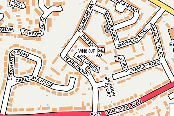 WN8 0JP map - OS OpenMap – Local (Ordnance Survey) WN8 0JP map - OS OpenMap – Local (Ordnance Survey)