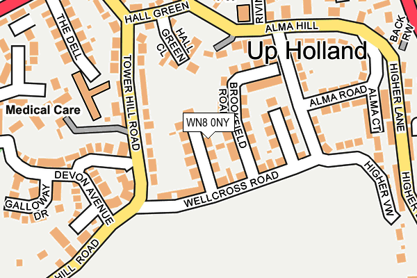 WN8 0NY map - OS OpenMap – Local (Ordnance Survey) WN8 0NY map - OS OpenMap – Local (Ordnance Survey)