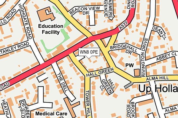 WN8 0PE map - OS OpenMap – Local (Ordnance Survey) WN8 0PE map - OS OpenMap – Local (Ordnance Survey)