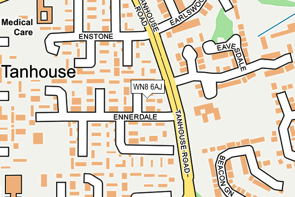 WN8 6AJ map - OS OpenMap – Local (Ordnance Survey) WN8 6AJ map - OS OpenMap – Local (Ordnance Survey)