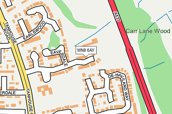 WN8 6AY map - OS OpenMap – Local (Ordnance Survey)