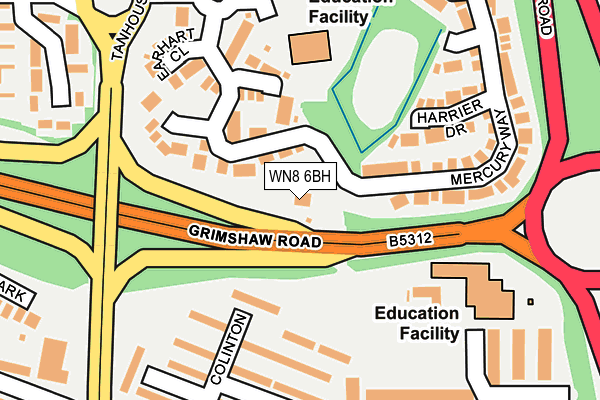 WN8 6BH map - OS OpenMap – Local (Ordnance Survey)