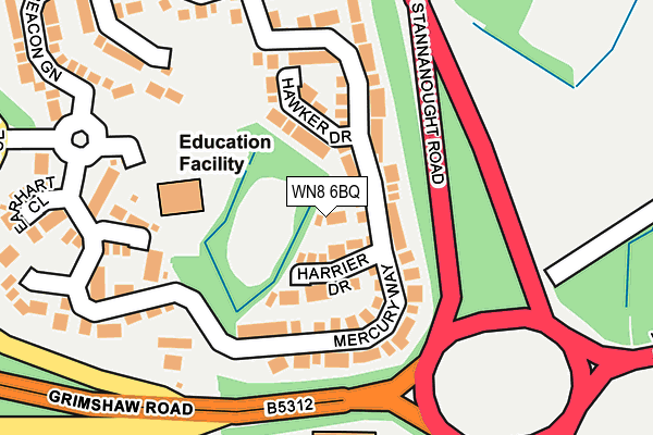 WN8 6BQ map - OS OpenMap – Local (Ordnance Survey) WN8 6BQ map - OS OpenMap – Local (Ordnance Survey)