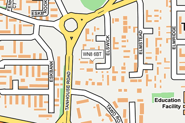 WN8 6BT map - OS OpenMap – Local (Ordnance Survey) WN8 6BT map - OS OpenMap – Local (Ordnance Survey)