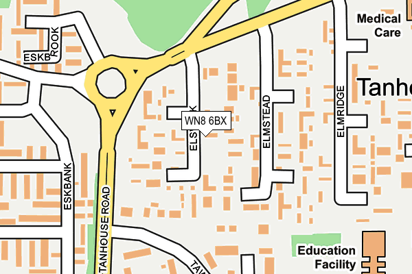 WN8 6BX map - OS OpenMap – Local (Ordnance Survey) WN8 6BX map - OS OpenMap – Local (Ordnance Survey)