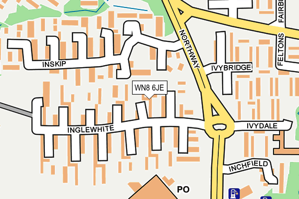 WN8 6JE map - OS OpenMap – Local (Ordnance Survey) WN8 6JE map - OS OpenMap – Local (Ordnance Survey)