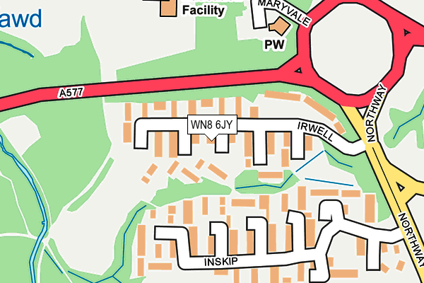 WN8 6JY map - OS OpenMap – Local (Ordnance Survey) WN8 6JY map - OS OpenMap – Local (Ordnance Survey)