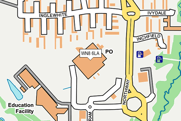 WN8 6LA map - OS OpenMap – Local (Ordnance Survey)