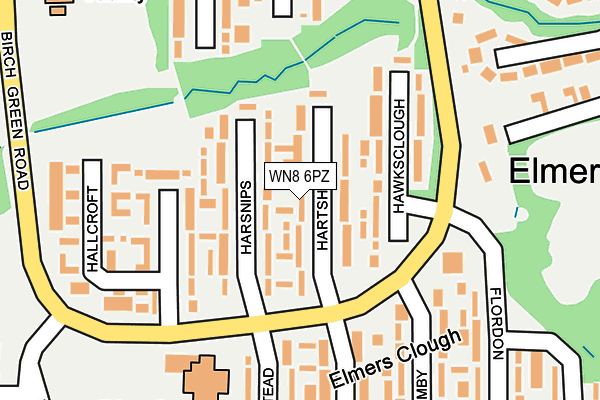 WN8 6PZ map - OS OpenMap – Local (Ordnance Survey) WN8 6PZ map - OS OpenMap – Local (Ordnance Survey)
