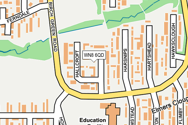 WN8 6QD map - OS OpenMap – Local (Ordnance Survey) WN8 6QD map - OS OpenMap – Local (Ordnance Survey)