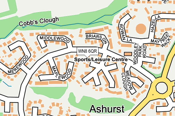 WN8 6QR map - OS OpenMap – Local (Ordnance Survey) WN8 6QR map - OS OpenMap – Local (Ordnance Survey)