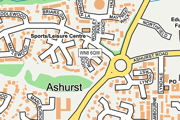 WN8 6QW map - OS OpenMap – Local (Ordnance Survey) WN8 6QW map - OS OpenMap – Local (Ordnance Survey)