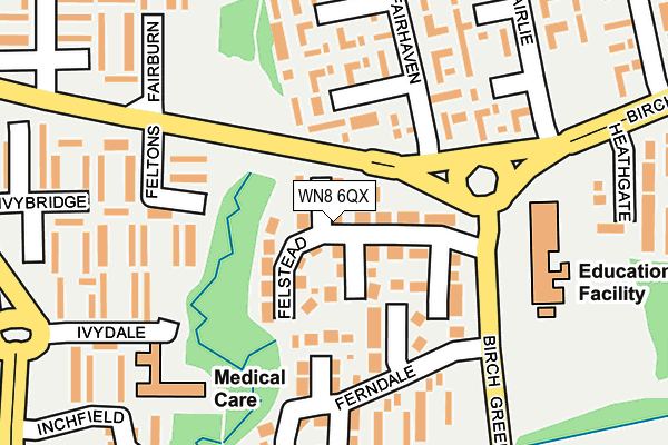 WN8 6QX map - OS OpenMap – Local (Ordnance Survey) WN8 6QX map - OS OpenMap – Local (Ordnance Survey)