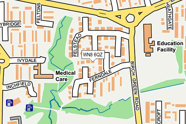 WN8 6QZ map - OS OpenMap – Local (Ordnance Survey)