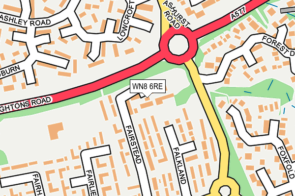 WN8 6RE map - OS OpenMap – Local (Ordnance Survey) WN8 6RE map - OS OpenMap – Local (Ordnance Survey)