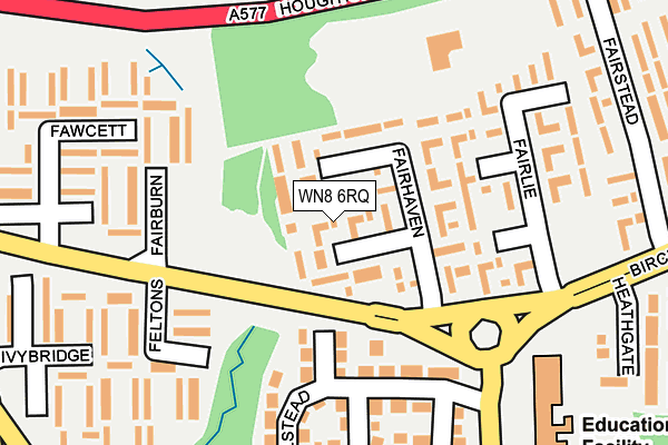WN8 6RQ map - OS OpenMap – Local (Ordnance Survey) WN8 6RQ map - OS OpenMap – Local (Ordnance Survey)