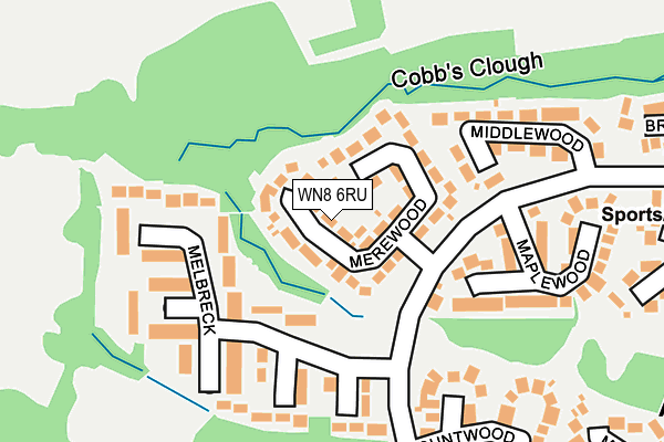 WN8 6RU map - OS OpenMap – Local (Ordnance Survey) WN8 6RU map - OS OpenMap – Local (Ordnance Survey)