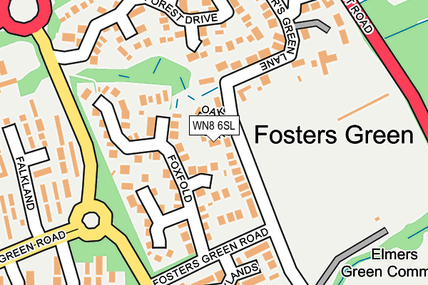 WN8 6SL map - OS OpenMap – Local (Ordnance Survey)