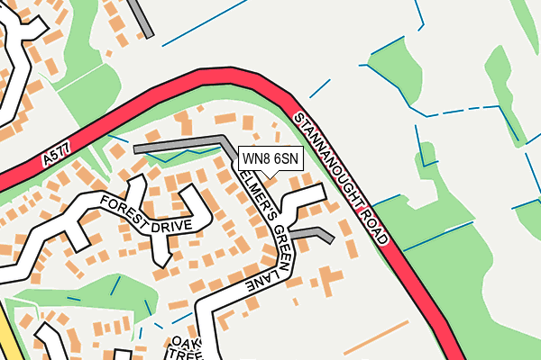 WN8 6SN map - OS OpenMap – Local (Ordnance Survey)