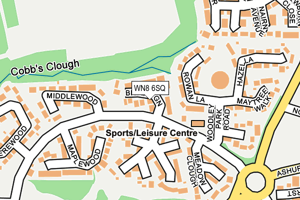 WN8 6SQ map - OS OpenMap – Local (Ordnance Survey)