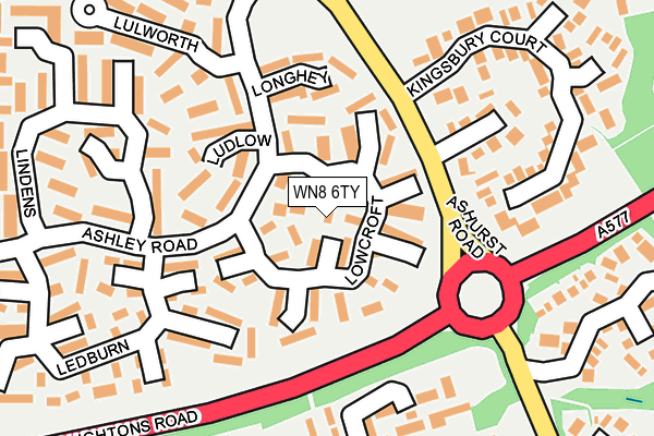 WN8 6TY map - OS OpenMap – Local (Ordnance Survey) WN8 6TY map - OS OpenMap – Local (Ordnance Survey)