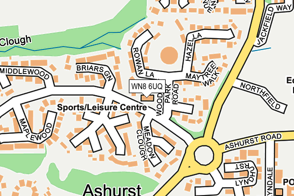 WN8 6UQ map - OS OpenMap – Local (Ordnance Survey)