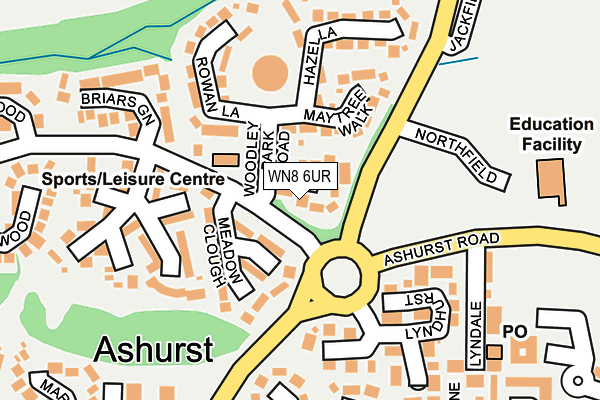 WN8 6UR map - OS OpenMap – Local (Ordnance Survey) WN8 6UR map - OS OpenMap – Local (Ordnance Survey)