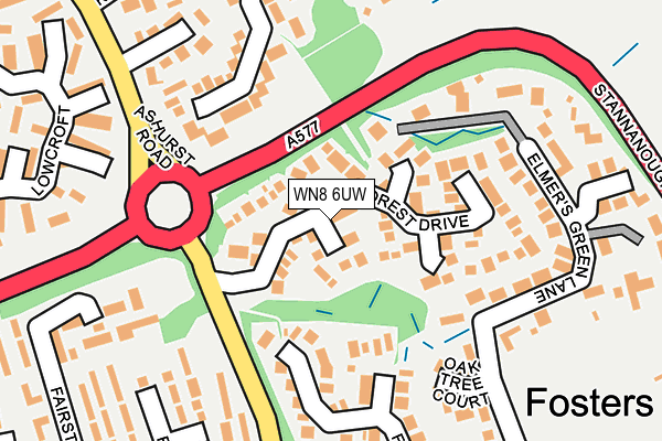 WN8 6UW map - OS OpenMap – Local (Ordnance Survey) WN8 6UW map - OS OpenMap – Local (Ordnance Survey)
