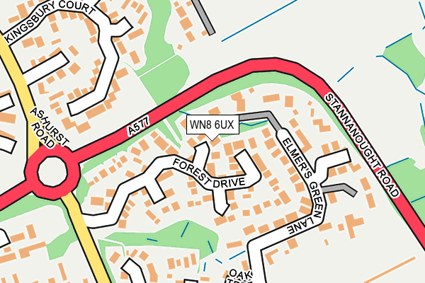 WN8 6UX map - OS OpenMap – Local (Ordnance Survey) WN8 6UX map - OS OpenMap – Local (Ordnance Survey)