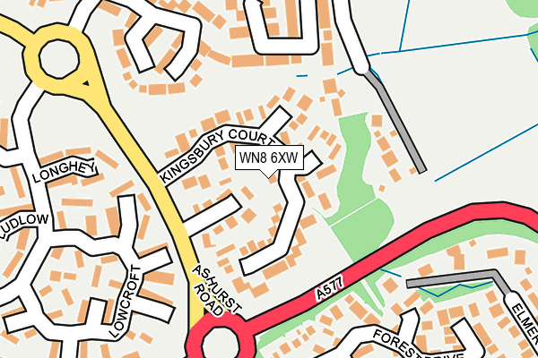 WN8 6XW map - OS OpenMap – Local (Ordnance Survey)
