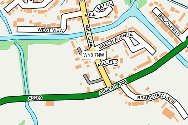 WN8 7NW map - OS OpenMap – Local (Ordnance Survey) WN8 7NW map - OS OpenMap – Local (Ordnance Survey)