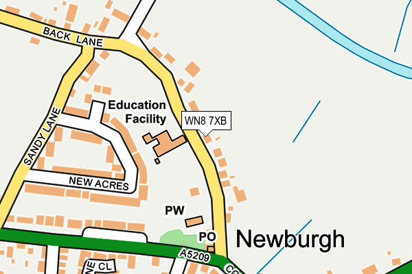 WN8 7XB map - OS OpenMap – Local (Ordnance Survey)
