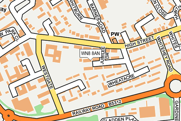 WN8 8AN map - OS OpenMap – Local (Ordnance Survey) WN8 8AN map - OS OpenMap – Local (Ordnance Survey)