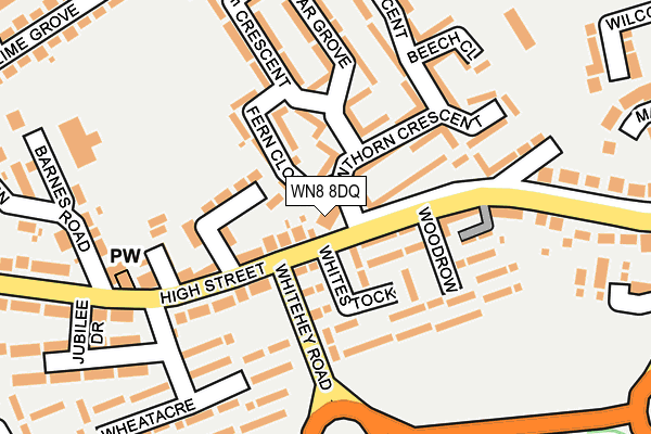 WN8 8DQ map - OS OpenMap – Local (Ordnance Survey) WN8 8DQ map - OS OpenMap – Local (Ordnance Survey)