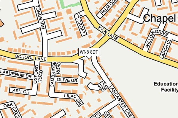 WN8 8DT map - OS OpenMap – Local (Ordnance Survey) WN8 8DT map - OS OpenMap – Local (Ordnance Survey)