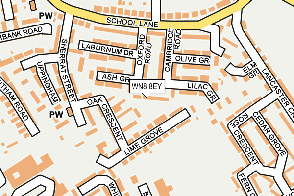 WN8 8EY map - OS OpenMap – Local (Ordnance Survey) WN8 8EY map - OS OpenMap – Local (Ordnance Survey)