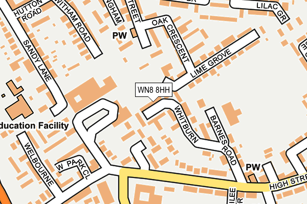 WN8 8HH map - OS OpenMap – Local (Ordnance Survey) WN8 8HH map - OS OpenMap – Local (Ordnance Survey)