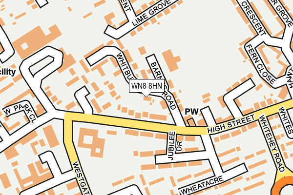WN8 8HN map - OS OpenMap – Local (Ordnance Survey) WN8 8HN map - OS OpenMap – Local (Ordnance Survey)