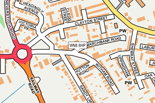 WN8 8HP map - OS OpenMap – Local (Ordnance Survey)