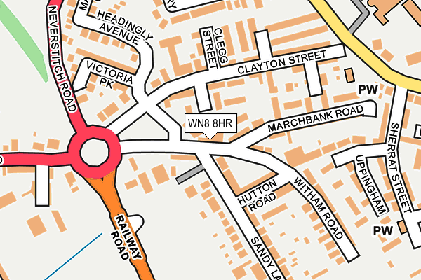 WN8 8HR map - OS OpenMap – Local (Ordnance Survey) WN8 8HR map - OS OpenMap – Local (Ordnance Survey)