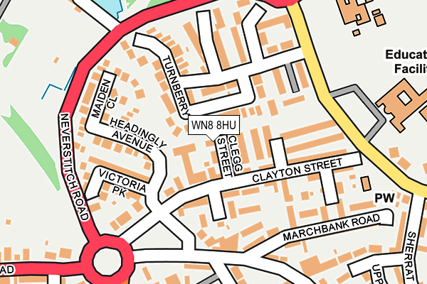 WN8 8HU map - OS OpenMap – Local (Ordnance Survey) WN8 8HU map - OS OpenMap – Local (Ordnance Survey)