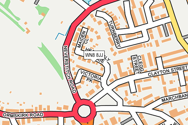 WN8 8JJ map - OS OpenMap – Local (Ordnance Survey) WN8 8JJ map - OS OpenMap – Local (Ordnance Survey)