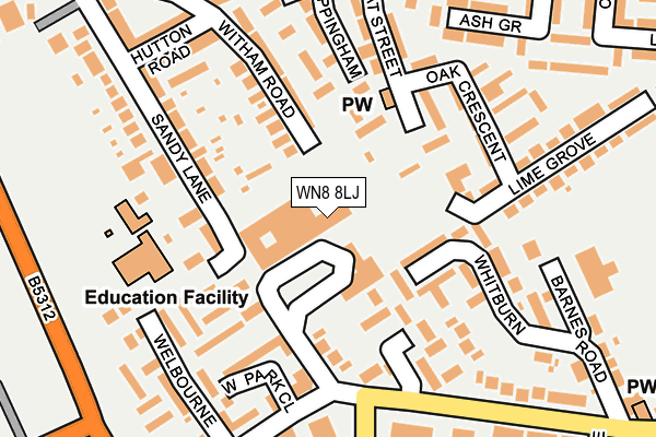 WN8 8LJ map - OS OpenMap – Local (Ordnance Survey) WN8 8LJ map - OS OpenMap – Local (Ordnance Survey)