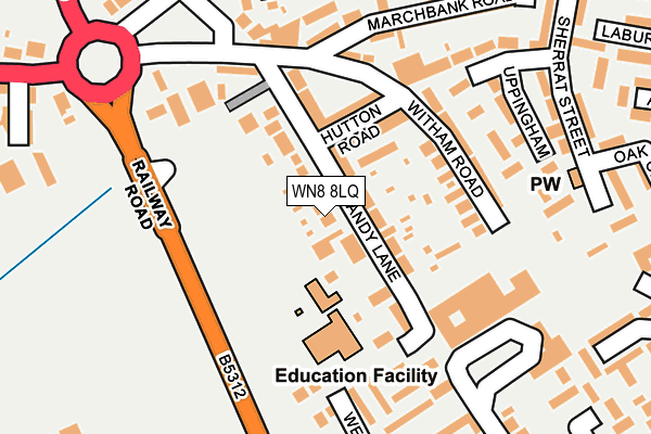 WN8 8LQ map - OS OpenMap – Local (Ordnance Survey) WN8 8LQ map - OS OpenMap – Local (Ordnance Survey)