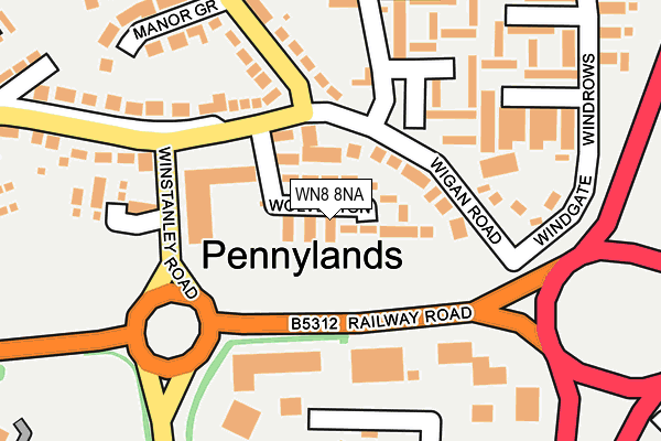WN8 8NA map - OS OpenMap – Local (Ordnance Survey) WN8 8NA map - OS OpenMap – Local (Ordnance Survey)