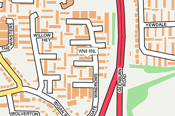 WN8 8NL map - OS OpenMap – Local (Ordnance Survey) WN8 8NL map - OS OpenMap – Local (Ordnance Survey)