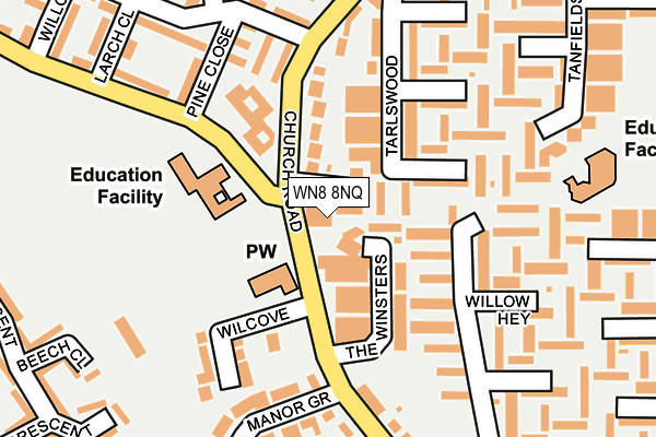 WN8 8NQ map - OS OpenMap – Local (Ordnance Survey) WN8 8NQ map - OS OpenMap – Local (Ordnance Survey)