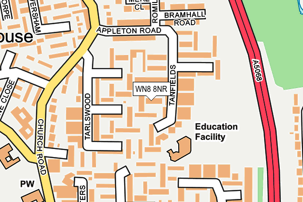 WN8 8NR map - OS OpenMap – Local (Ordnance Survey)