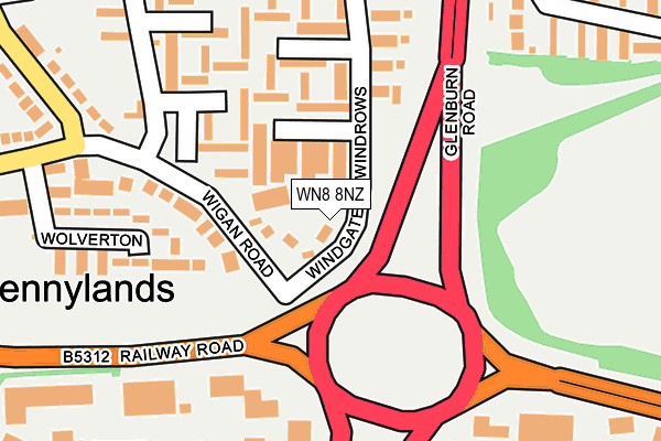 WN8 8NZ map - OS OpenMap – Local (Ordnance Survey) WN8 8NZ map - OS OpenMap – Local (Ordnance Survey)