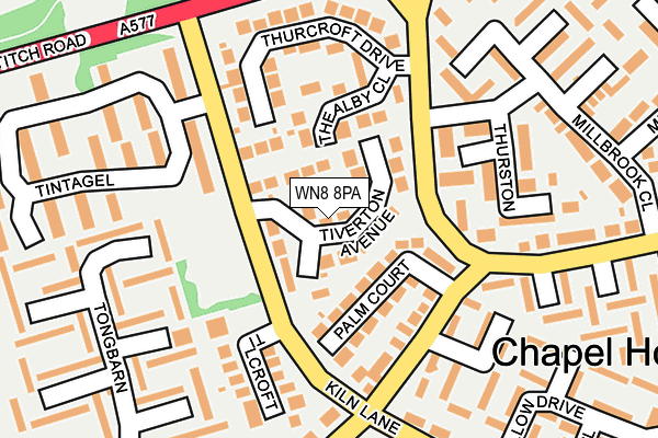 WN8 8PA map - OS OpenMap – Local (Ordnance Survey) WN8 8PA map - OS OpenMap – Local (Ordnance Survey)